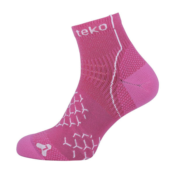 TEKO eco RUN 2.0 MINI CREW Light Half Cushion Running Socks - Pink